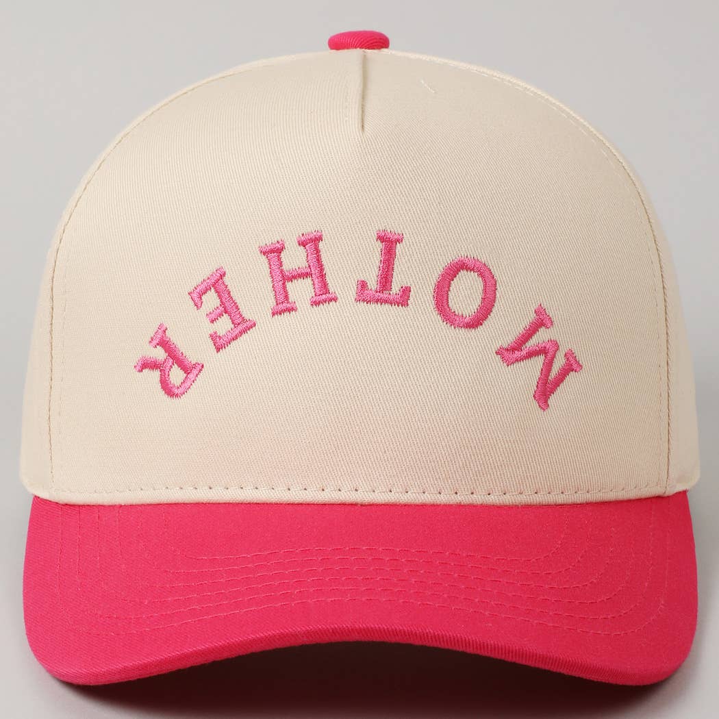 MOTHER Upside Down Lettering Embroidery Cap: Black / ONE SIZE