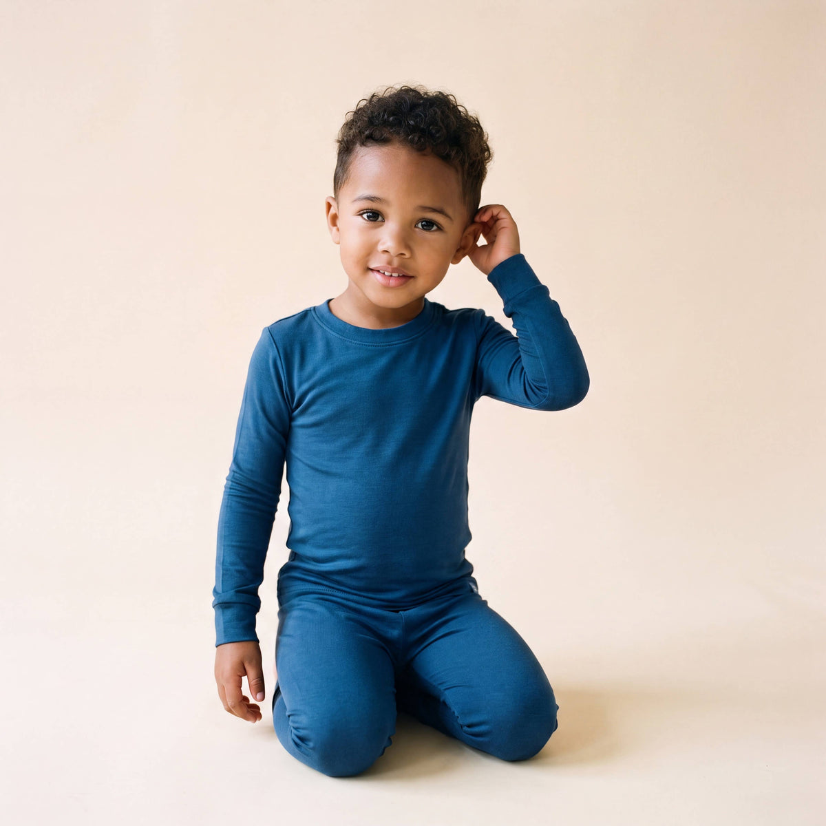 Modal Peacock Blue Long Sleeve PJs