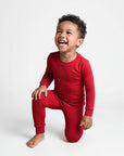 Bamboo Dark Red Long Sleeve PJs