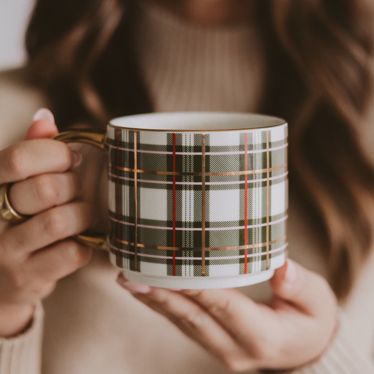 Green Plaid Coffee Mug - Christmas Decor &amp; Gifts