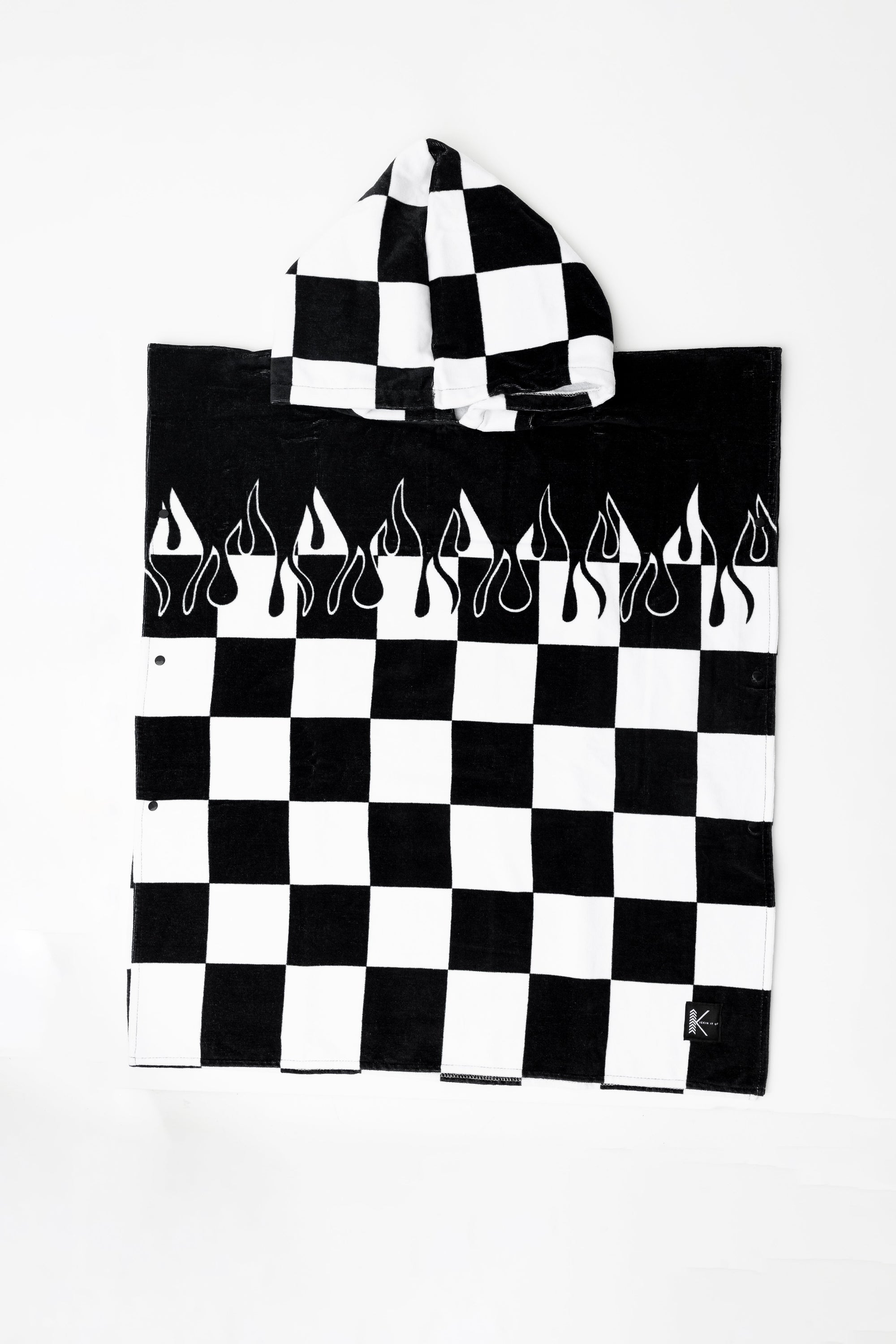 Checker Flame Hooded Towel