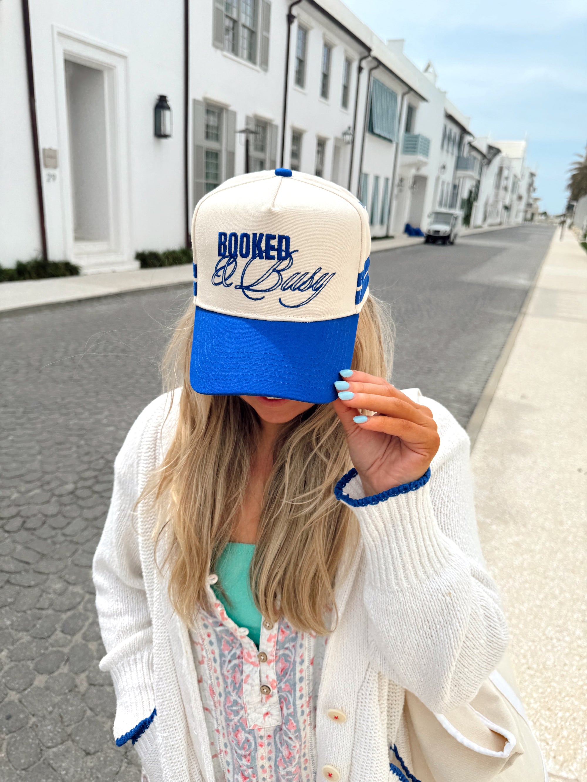 Booked and Busy - Royal Blue Vintage Trucker Hat