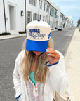 Booked and Busy - Royal Blue Vintage Trucker Hat