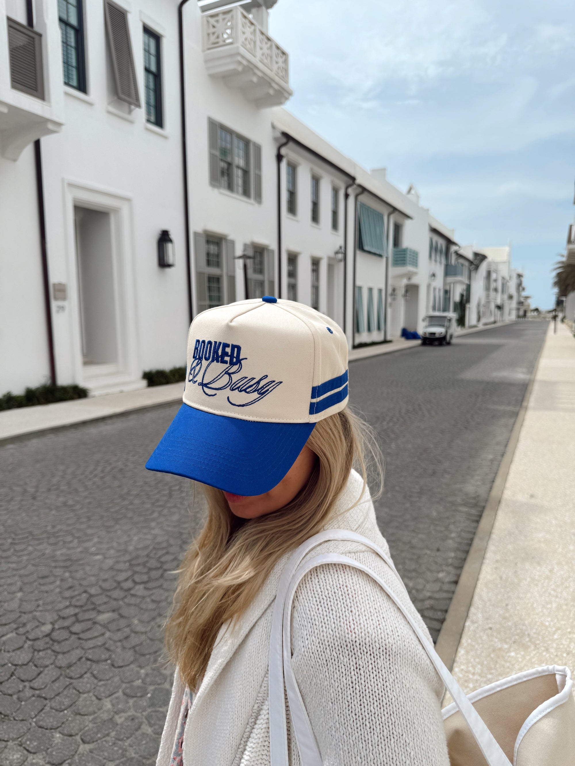 Booked and Busy - Royal Blue Vintage Trucker Hat
