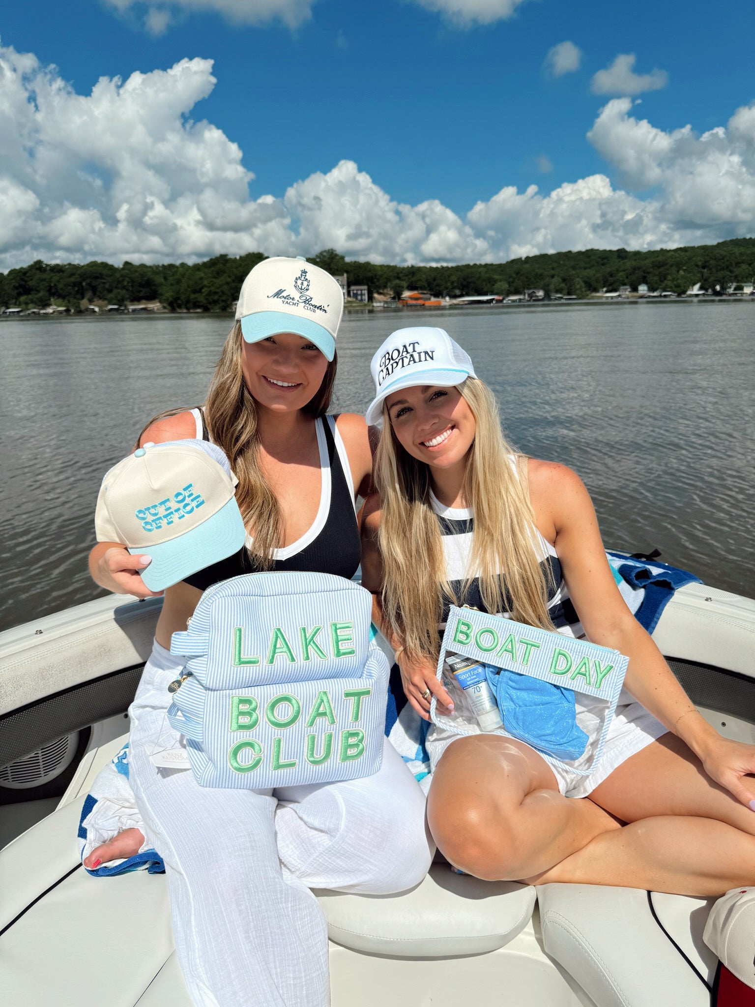 Motor Boatin&#39; Yacht Club - Baby Blue Vintage Trucker Hat