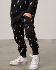 Lightning Bolt Jogger - Black