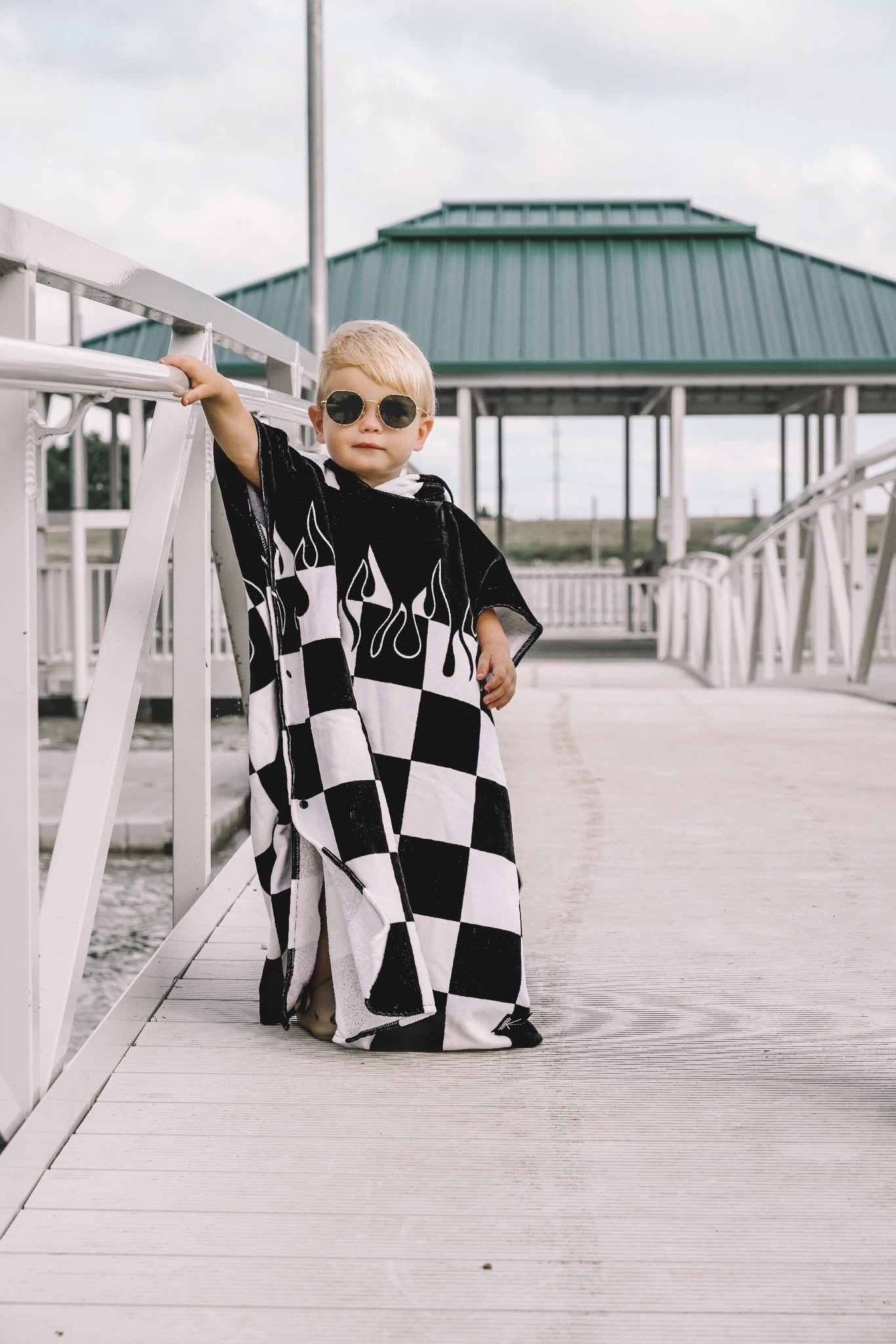 Checker Flame Hooded Towel