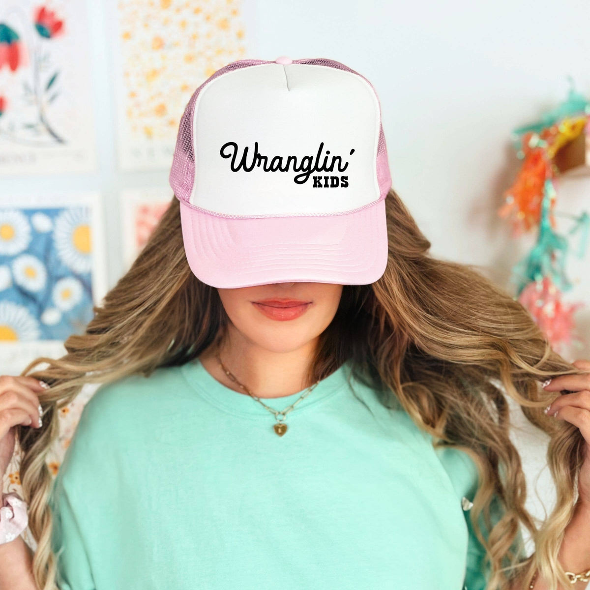 Wrangling' Kids Trucker Hat - Fall Western Trucker Hat