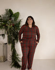 Women's Long Sleeve Bamboo Pajama | Christmas Plaid