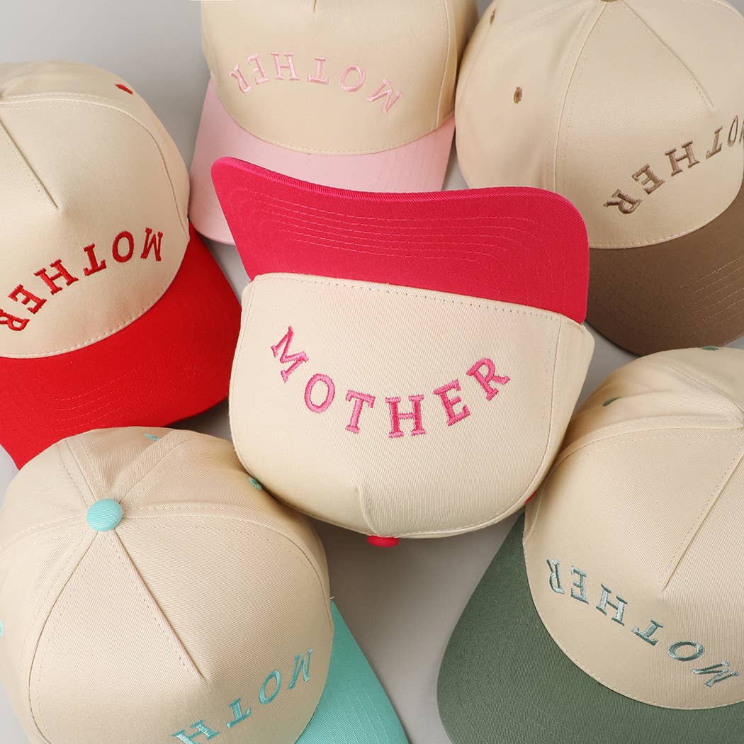 MOTHER Upside Down Lettering Embroidery Cap: Black / ONE SIZE