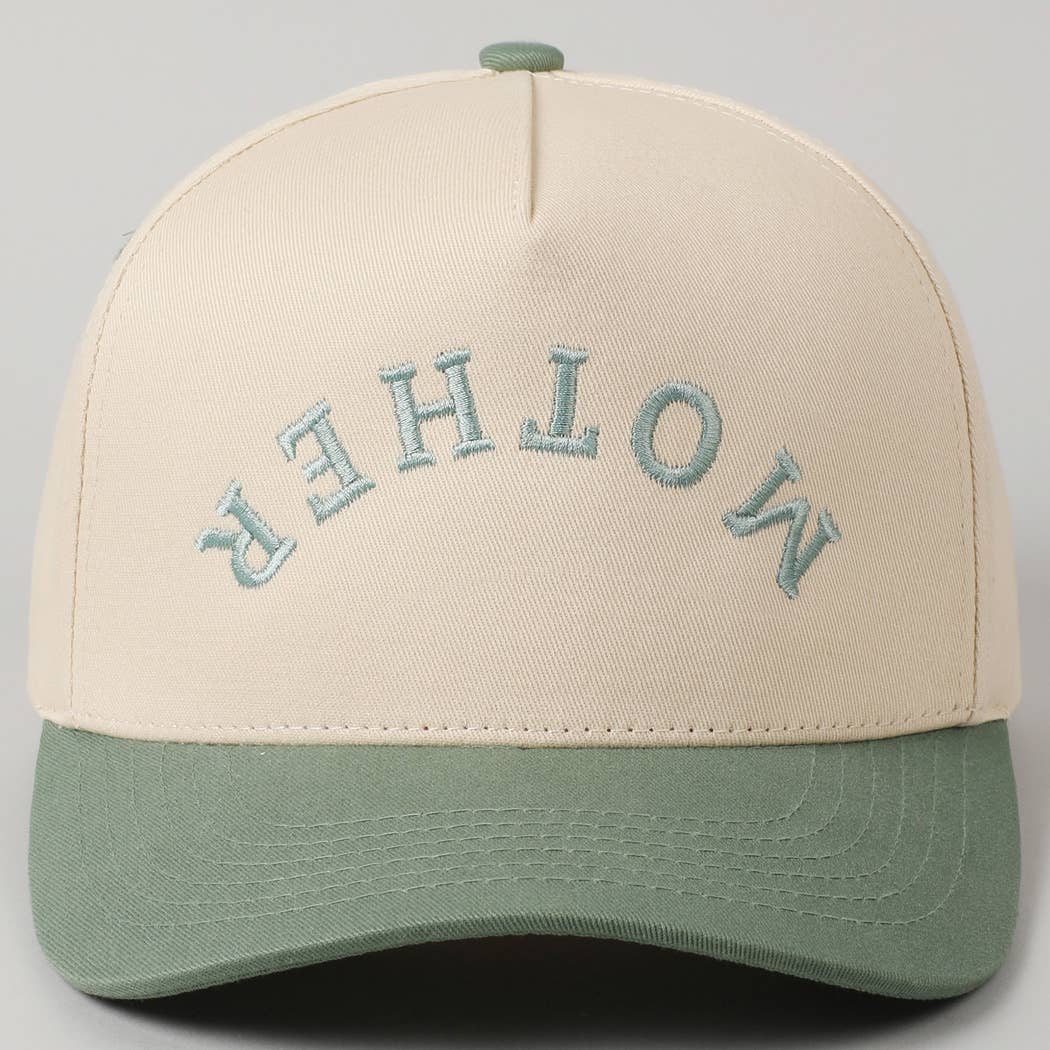 MOTHER Upside Down Lettering Embroidery Cap: Black / ONE SIZE
