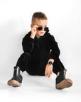 Classic Midi Rain Boot in Black / Taupe