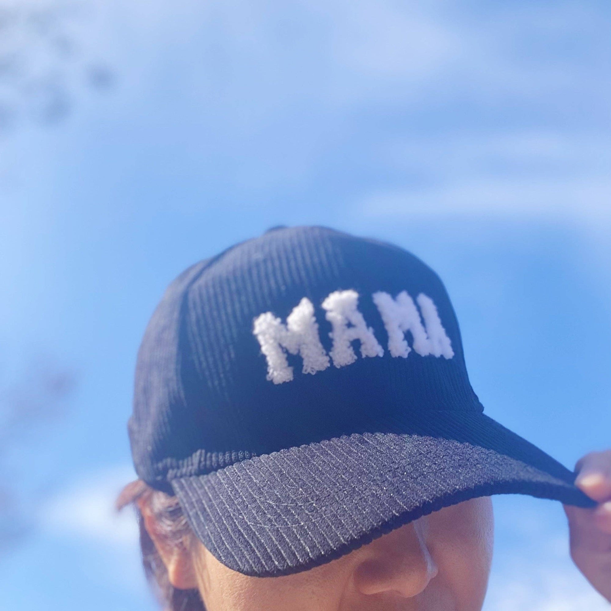 Corduroy Mama Ball Cap: White