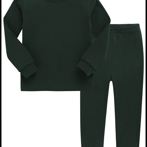 Daily Dark Green Cotton Long Sleeve PJs