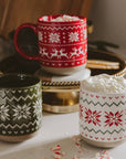 *NEW* Green Fair Isle Sweater Stoneware Coffee Mug - Gifts