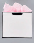 White with Black Border Paper Gift Bag w/ free tissue