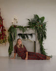 Women's Boxy Tee Lounge Set | Christmas Plaid