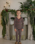 Bamboo Two Piece Pajamas | Holiday Stripe