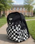 Checker Flames Mid-Size Backpack