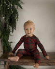 Bamboo Zip Pajamas | Christmas Plaid