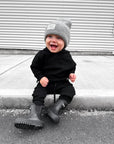 Classic Midi Rain Boot in Black / Black