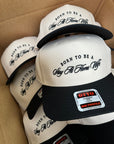 Born To Be A Stay At Home Wife - Black Vintage Trucker Hat
