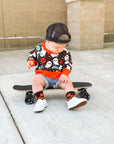 Orange and Black Check