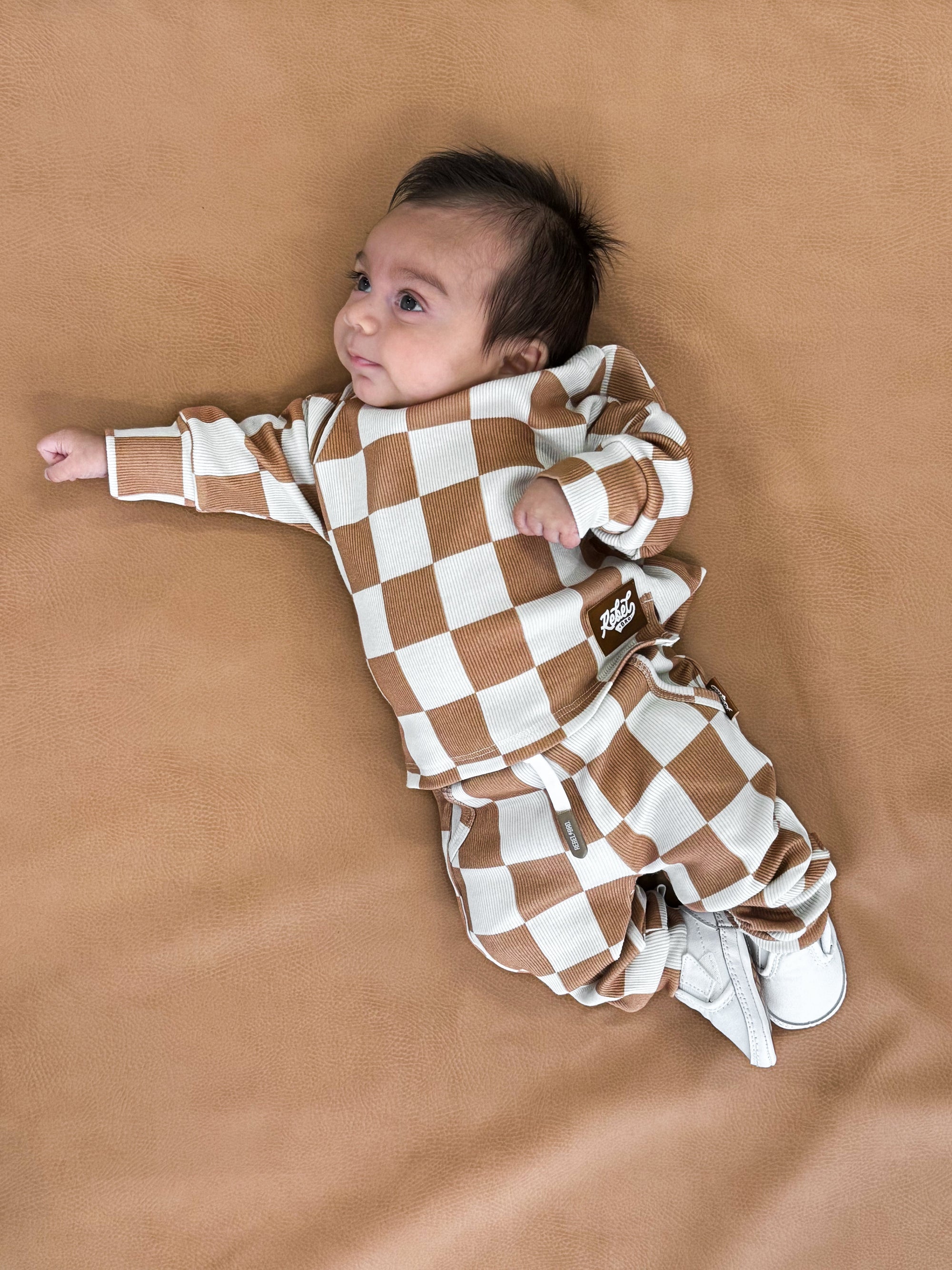 Organic Ribbed Set in Vanilla + Chestnut (PREORDER)