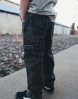 Double Knee Denim - Washed Black