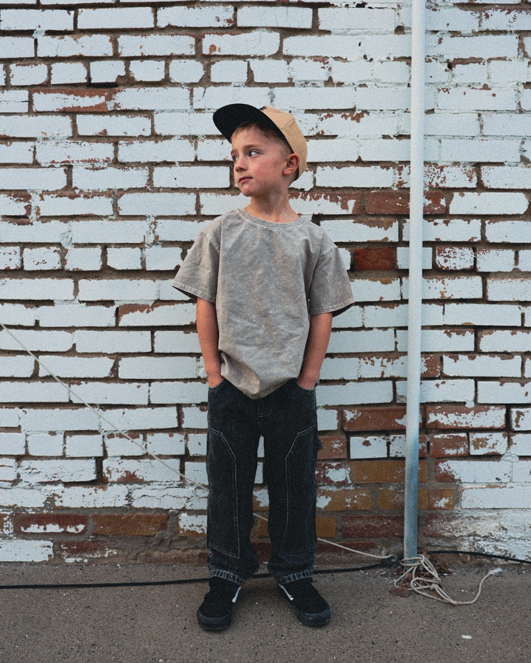 Double Knee Denim - Washed Black