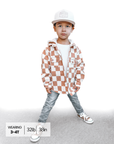 Hooded Flannel in Neutral Checkered