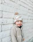 TAN CHECKERED BEANIE