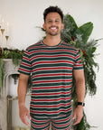 Men's Short Sleeve Pajamas | Holiday Stripe