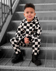 Fleece Hoodie + Sweatpants Set in Venice (Checkered)