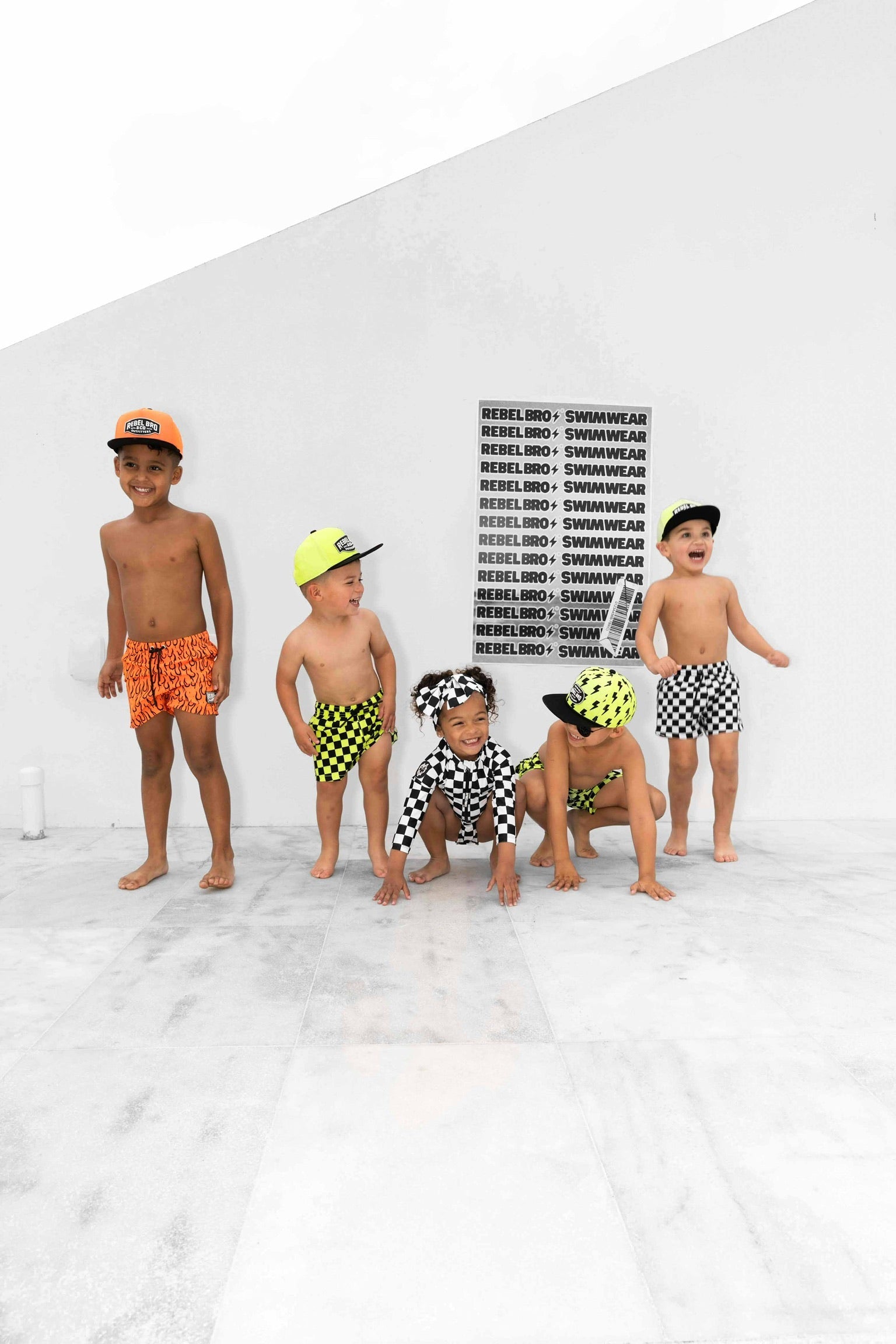 Hybrid Swim Trunks in Neon Valencia x Fuego || PREORDER