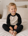Bamboo Beige + Black Long Sleeve PJs