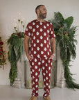 Men's Short Sleeve Pajamas | Vintage Santa