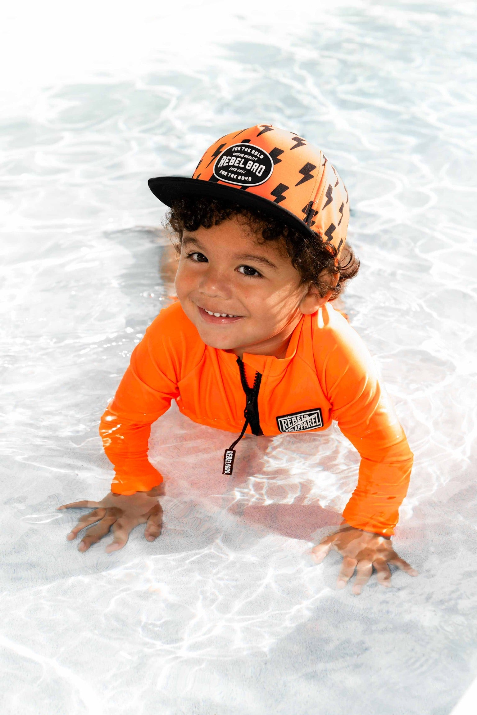 UPF50+ Long Sleeve Rash Guard in Neon Valencia || PREORDER