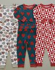 Checkered Hearts Ribbed Bamboo Cozy Set