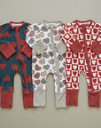 Conversation Hearts Ribbed Bamboo Zipper