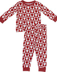 Checkered Hearts Ribbed Bamboo Cozy Set