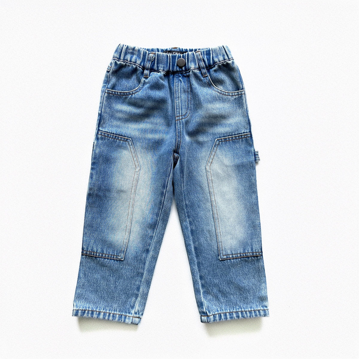 Double Knee Denim - Mid-Blue