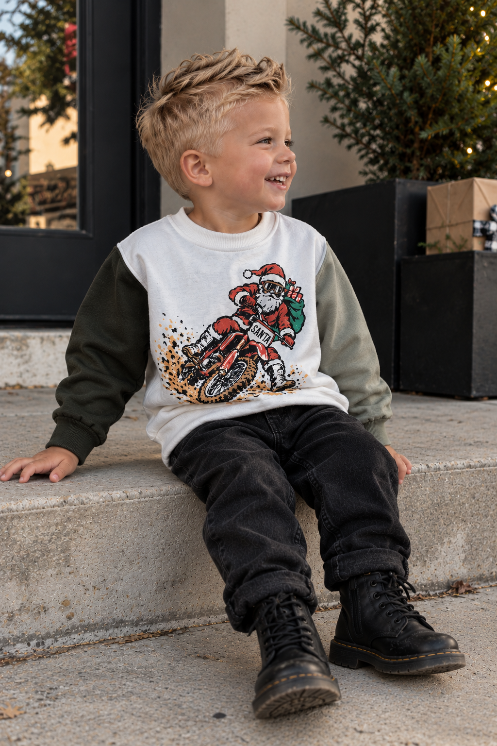 Dirt Bike Santa | Colorblock
