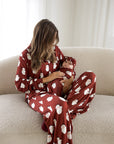 Women's Bamboo Button Up Lounge Set | Vintage Santa