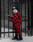 Bamboo Zippy Sleeper in Americana Red + Black (Checkered)