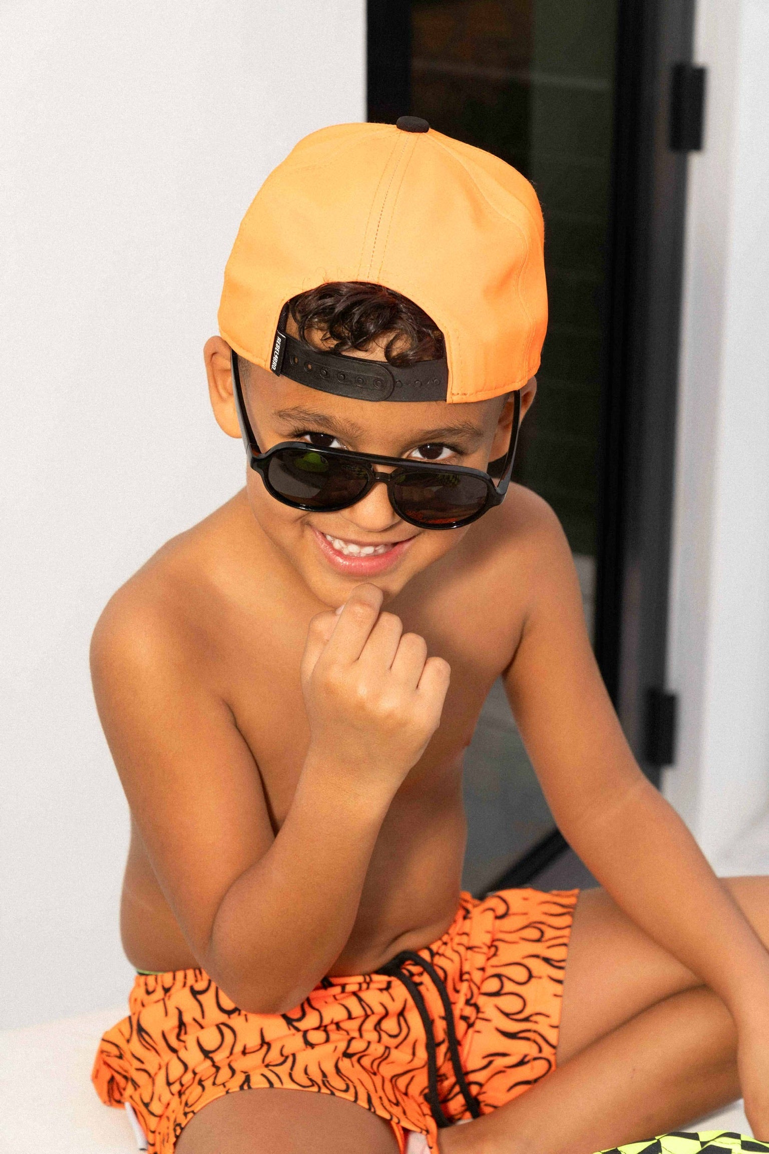 Hybrid Swim Trunks in Neon Valencia x Fuego || PREORDER