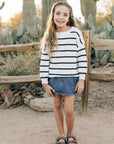Navy Stripe Knit Sweater