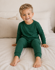Bamboo Dark Green Long Sleeve PJs