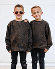 Acid Wash Chocolate Crewneck