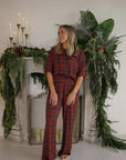 Women's Boxy Tee Lounge Set | Christmas Plaid